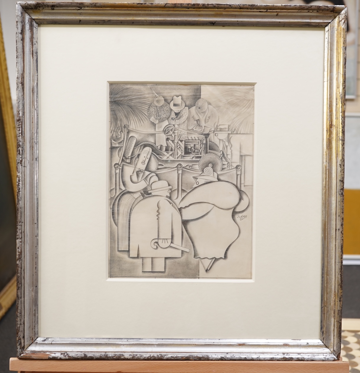 Charles Tudor, American (1903-1970), 'Figures around a bar'